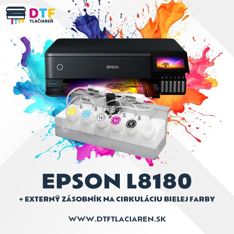 set-l81080zasobnik.jpg Startovací set pro DTF Tisk + externí nádobky pro cirkulaci bílé barvy + spotřební materiál - Obrázek 1